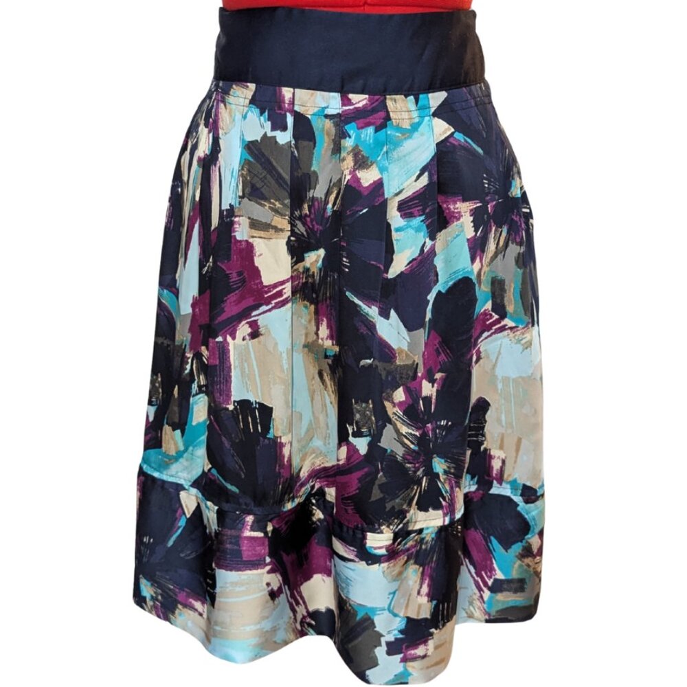 Apostrophe Abstract Print A-Line Skirt